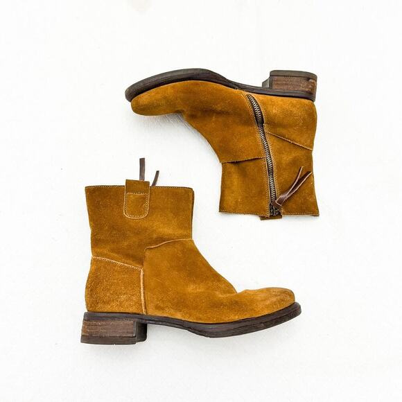 Coque Terra Brown Suede Leather Ankle Boot Round Toe Size 37 - Picture 5 of 5